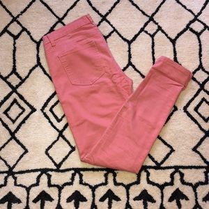 F21 rose pink skinny jeans with stretch